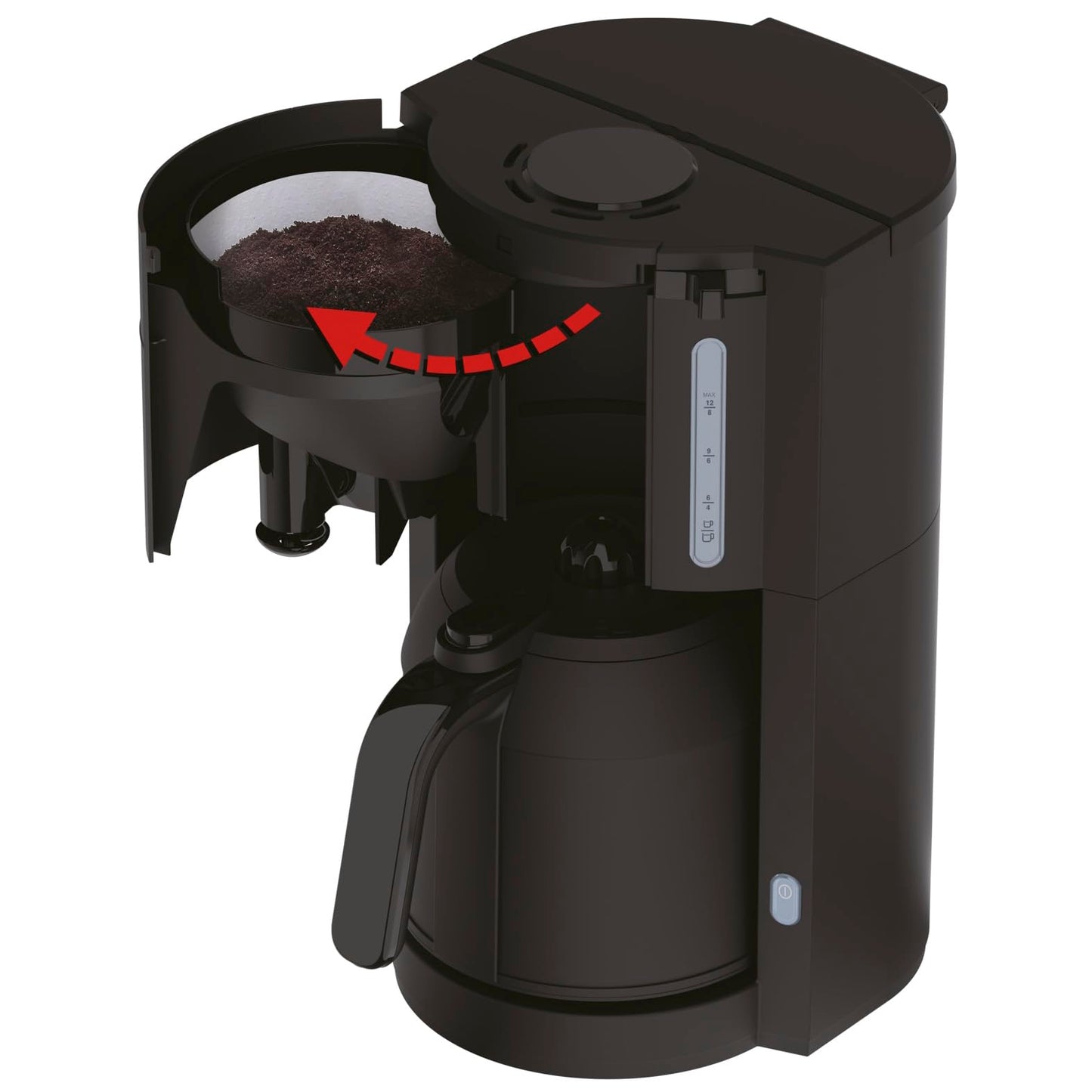 Krups Pro Aroma KM303810| Filter coffee machine 1 liter capacity | with thermos | 800 watts | for 10-15 cups of coffee | black
