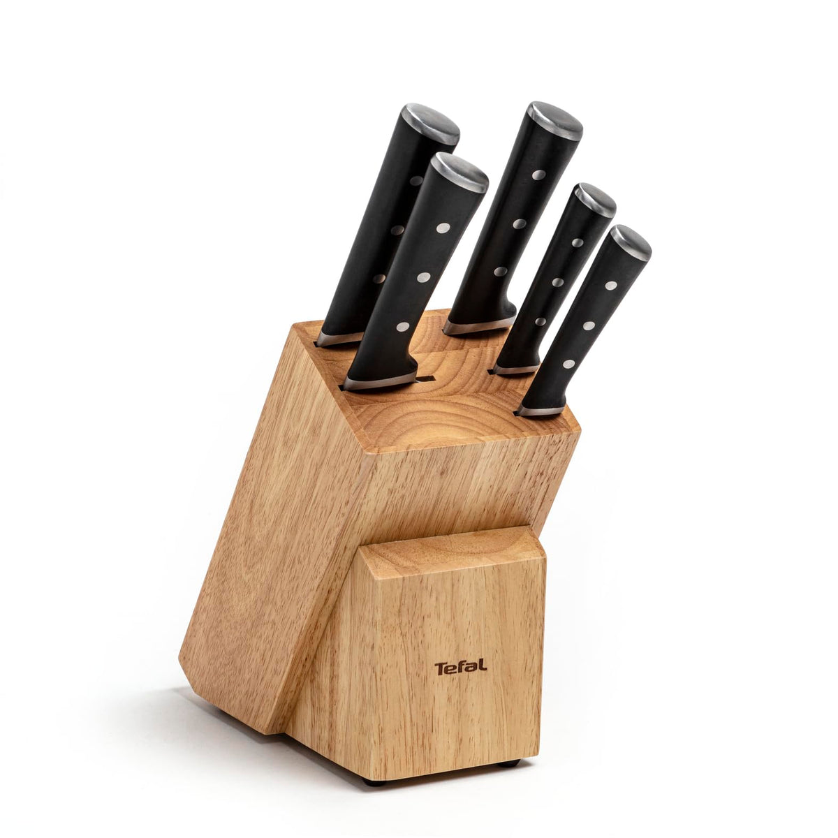 Bloc de cuțite Tefal Ice Force din lemn, 5 cuțite, cuțit de pâine 20 cm - K232S574