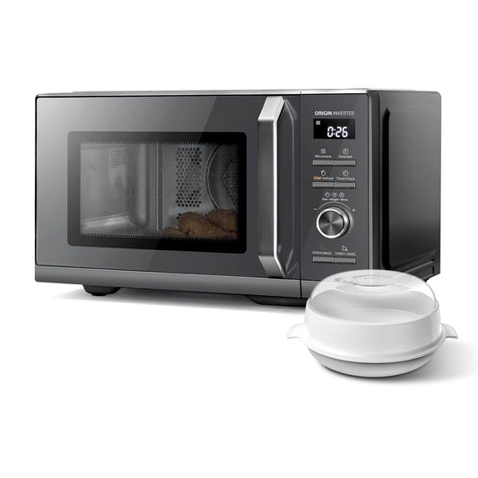 Toshiba MW3-AC26SFI(MG) microwave with grill and hot air 6-in-1 microwave oven with steamer 26L 900W Origin Inverter, Chef Defrost, Convection, Combi., Steam, Grill, Air Fry Auto Menu, Gray