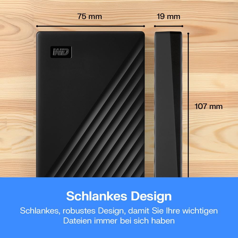 WD My Passport 6 TB Hard Disk Extern Portabil, USB 3.2 Gen 1, Negru - WDBR9S0060BBK-WESN