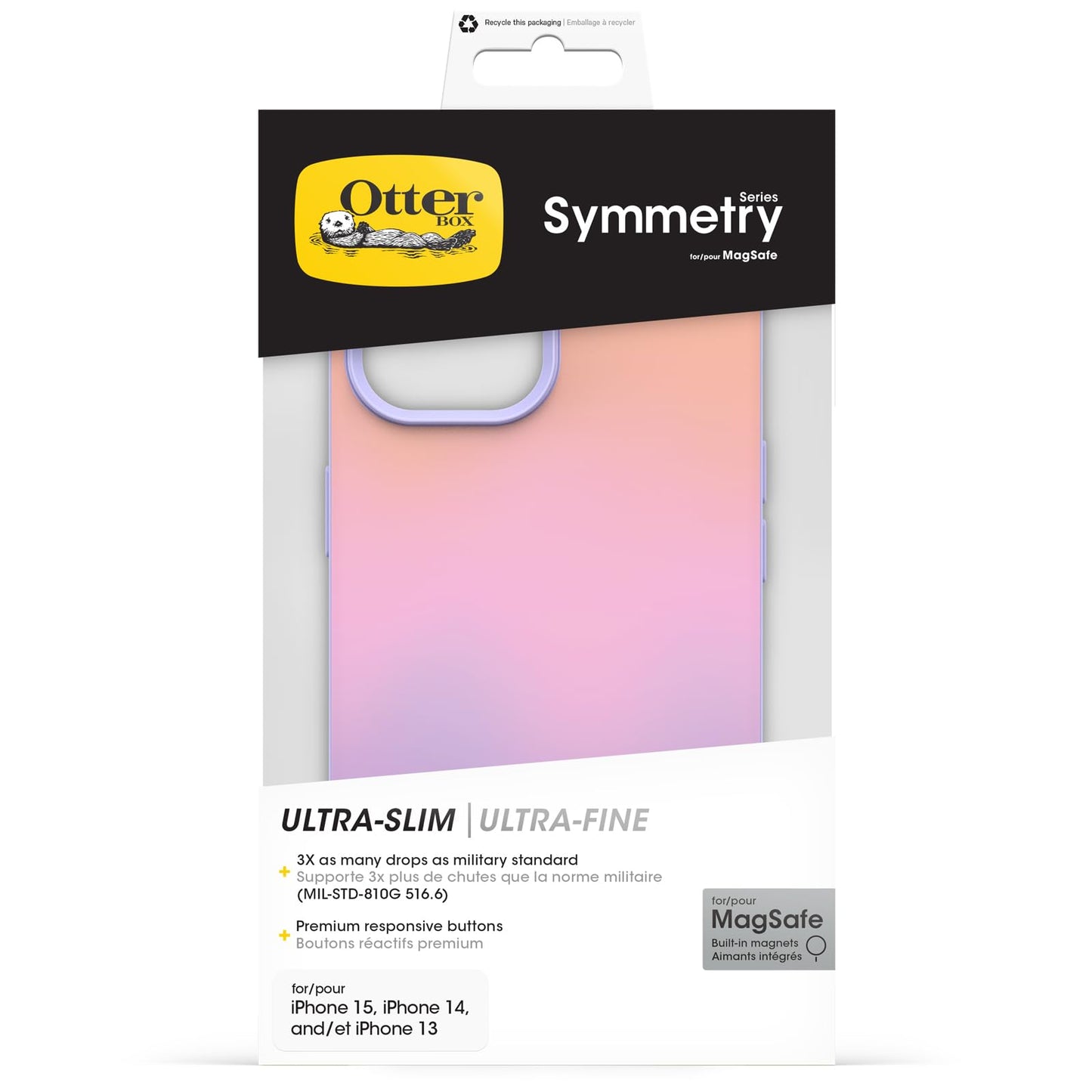 OtterBox Symmetry MagSafe Case for iPhone 17e 16e 15 14 13 Shockproof Drop Proof Protective Case 3X Military Grade Tested Ombre - 77-93399