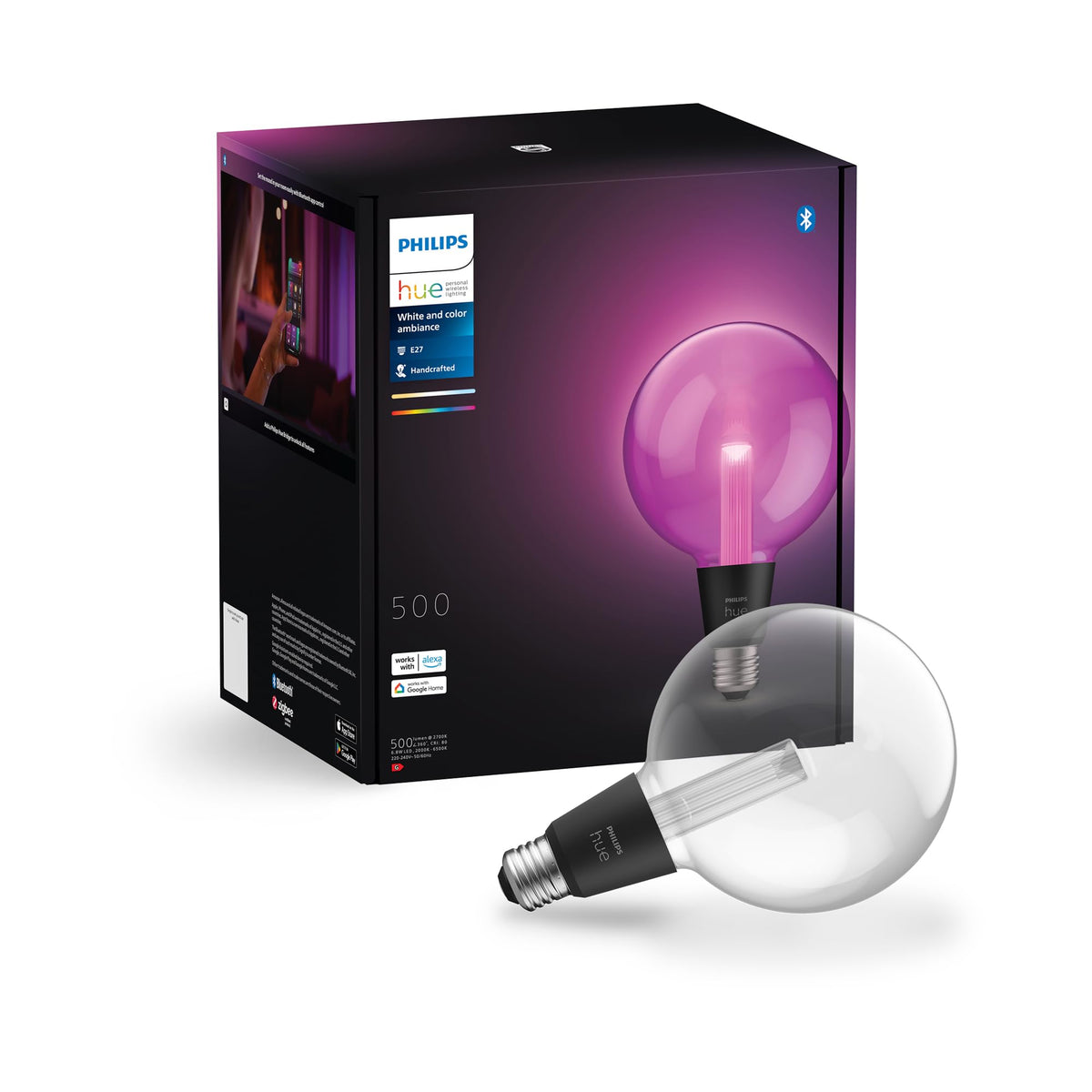 Philips Hue Lightguide Smart LED-Lampă ST70, Formă Globe, E27 - 8720169311954