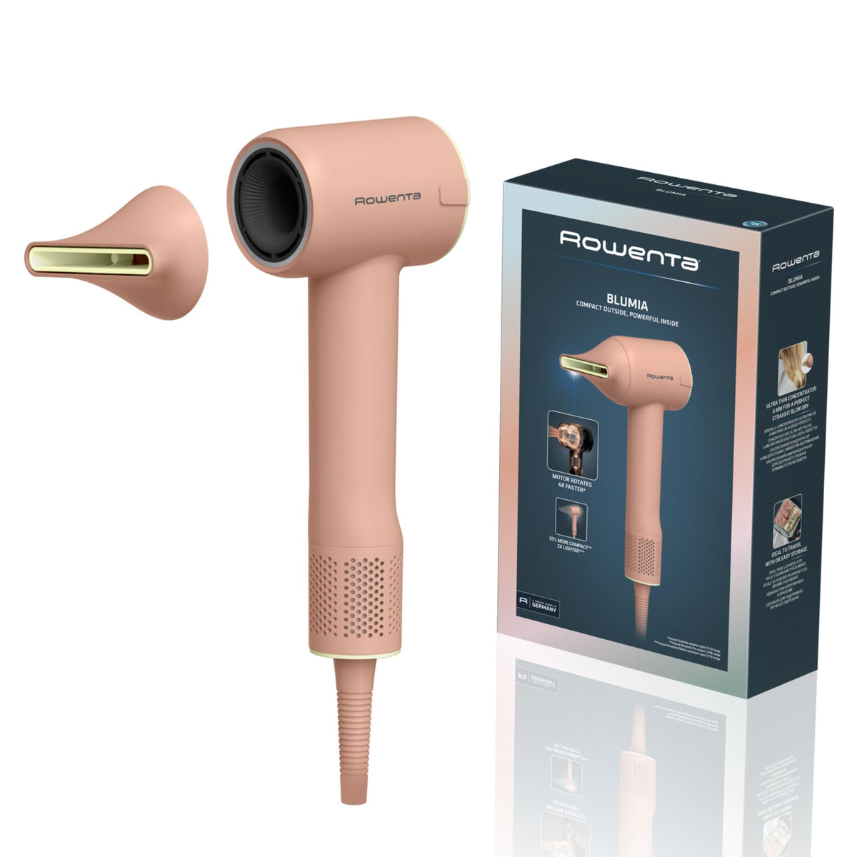 Rowenta Blumia Hair Dryer, High-Speed Motor, 6-mm Magnetic Nozzle - HY5N11E0