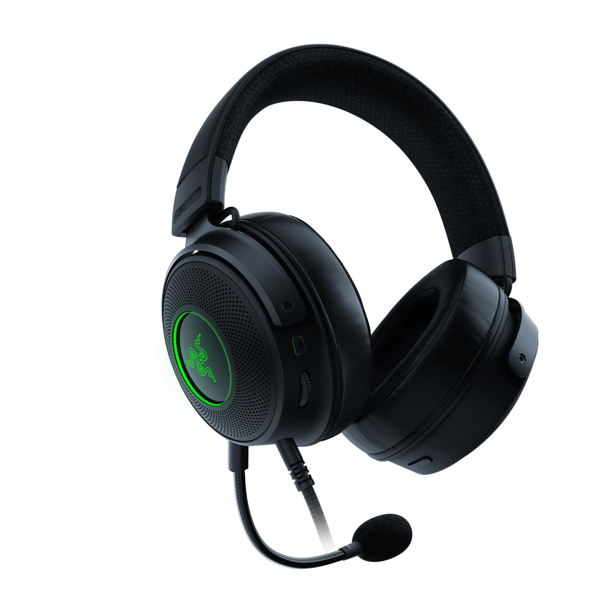Razer Kraken V3 Hypersense - Căști de gaming USB cu fir, dotate cu tehnologie haptic (driveri TriForce Titanium de 50mm, THX Spatial Audio, microfon cardioid HyperClear detașabil) Negru - RZ04-03770100-R3M1