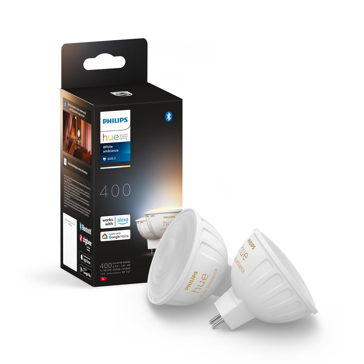 Philips Hue MR16 LED Lamp, 2 Pack - 929003575202