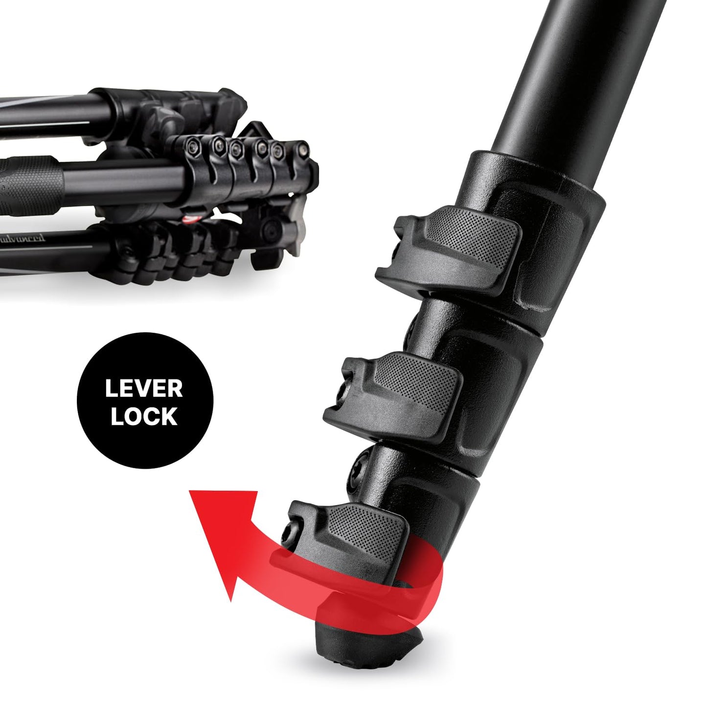 Manfrotto Befree Advanced Camera Tripod with Lever Clamp, Portable and Compact Travel Tripod Set with Ball Head, Aluminum Tripod for DSLR and Mirrorless Cameras, Camera Accessories - MKBFRLA4BK-BH