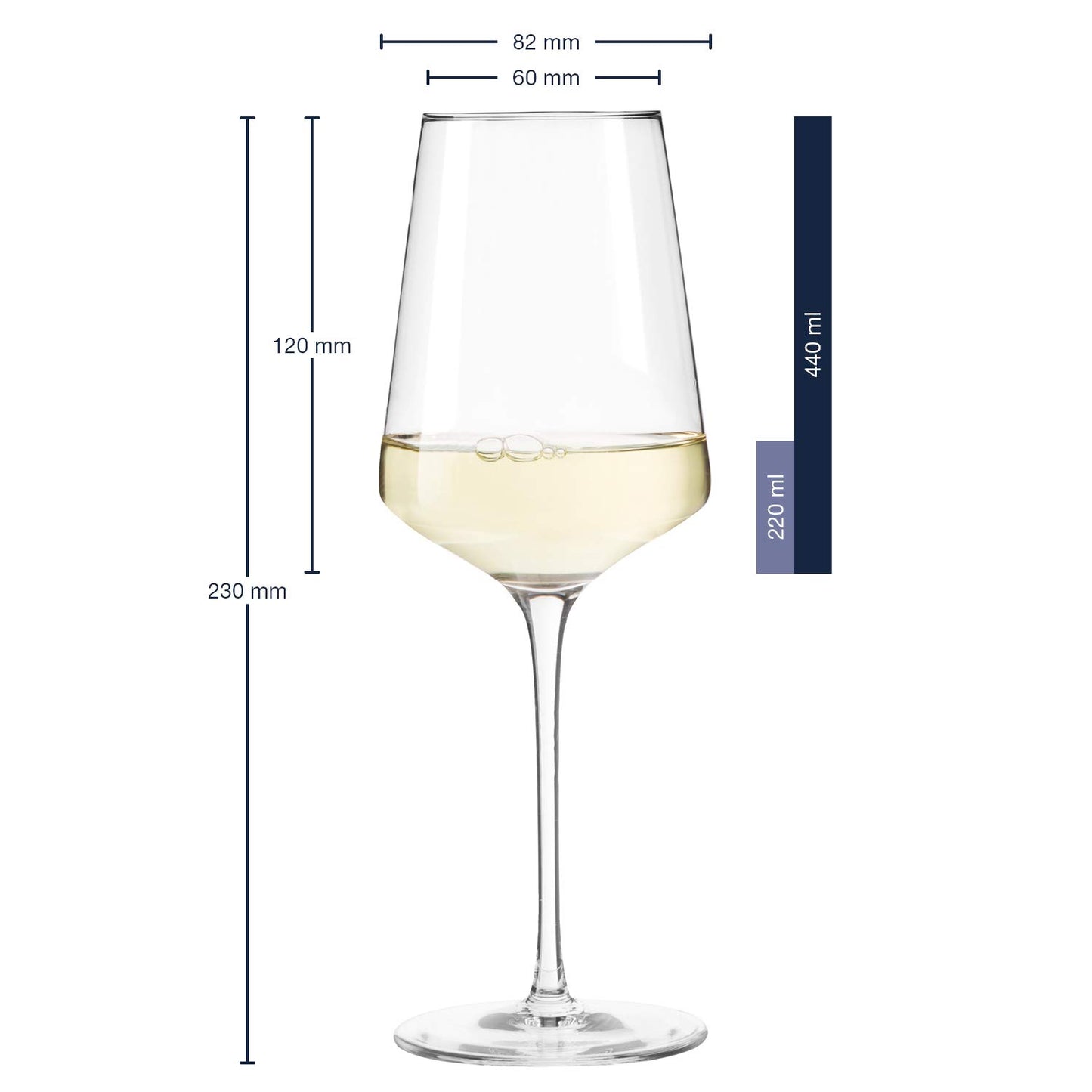 LEONARDO HOME Riesling glasses PUCCINI (set of 6) • Scratch-resistant wine glasses (400 ml) • Dishwasher safe & durable • Timeless glasses for white wine • Modern design • Riesling glass Puccini • 069540