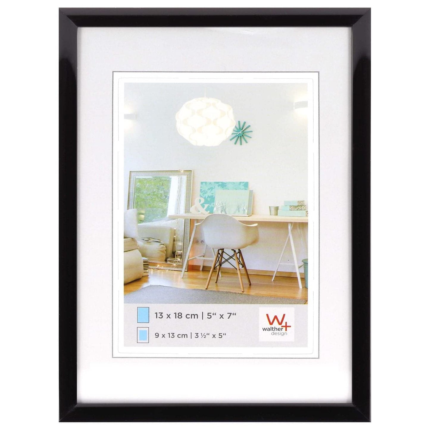 walther design picture frame steel 40 x 60 cm with artificial glass, New Lifestyle plastic frame KVX460D