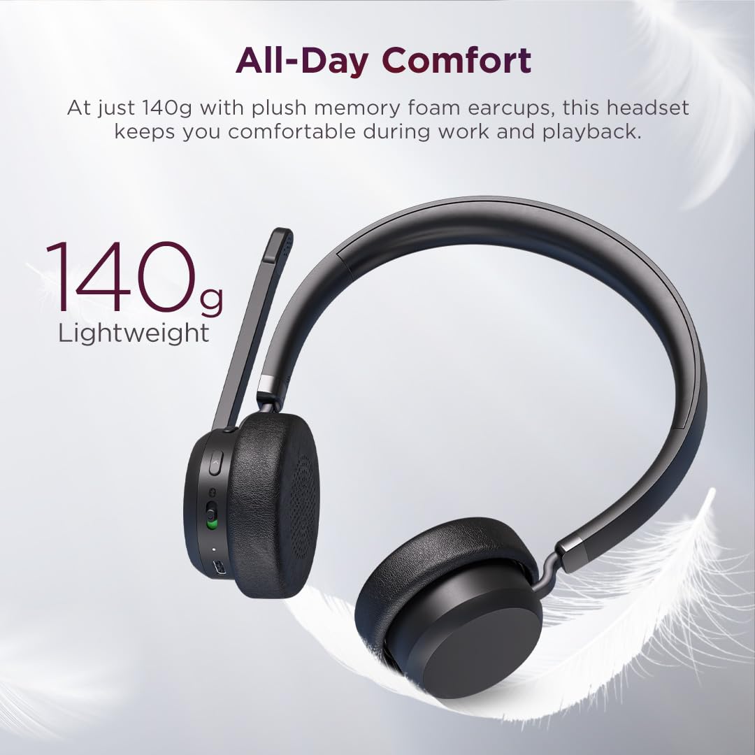 Lenovo - Headset - On-Ear - Bluetooth - wireless - USB-A adapter via Bluetooth - Black - Certified for Microsoft Teams - 4XD1M80020