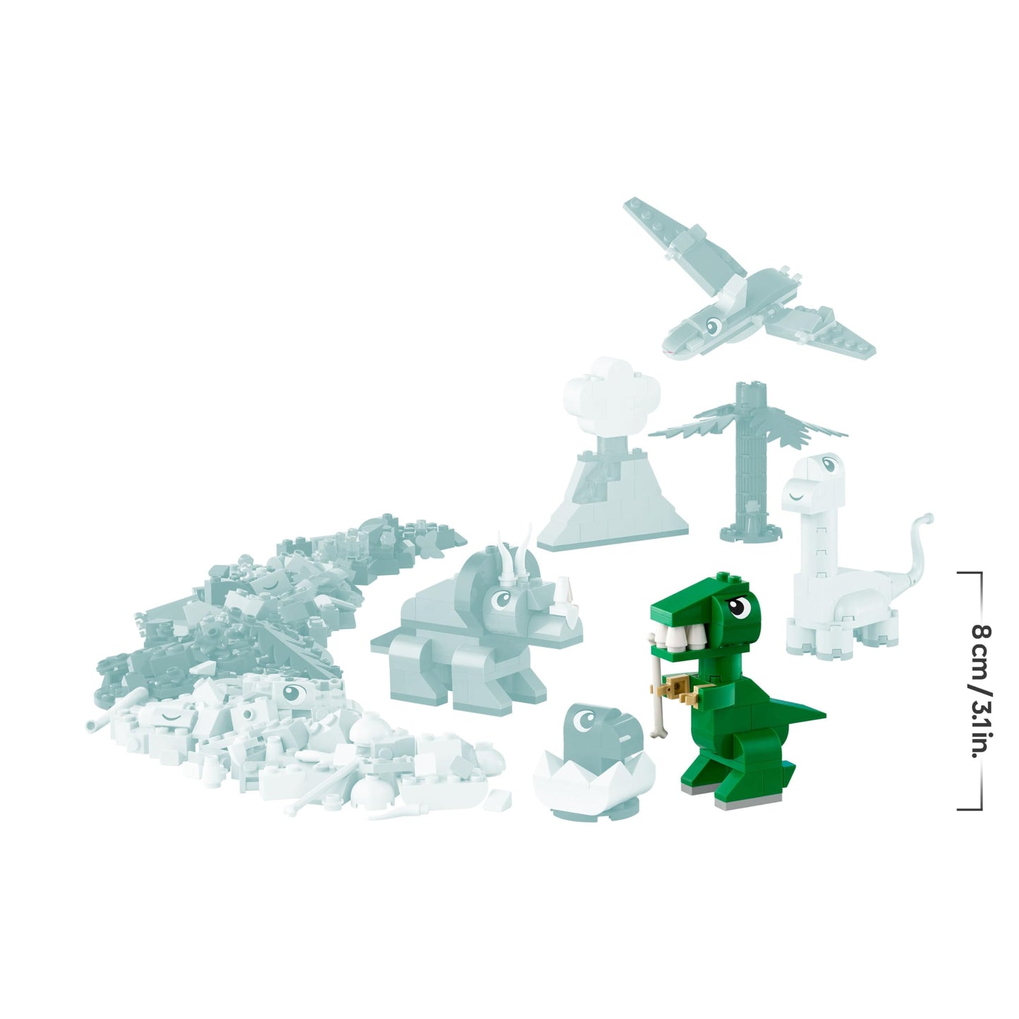 LEGO Classic Creative Dinosaurs, building set with models and animal figures made of bricks, imaginative play experience, gift for boys and girls aged 5 and up, including T.Rex and Triceratops 11041