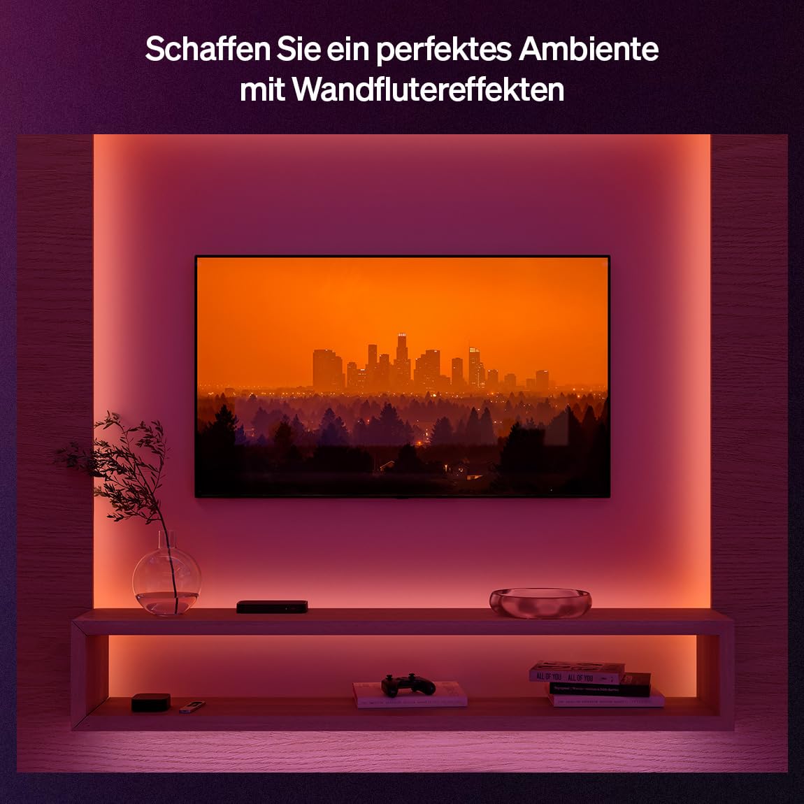 Philips Hue Flux 10m LED Lightstrip, 1200 lm light band, flexible indoor lighting, Chromasync™ color mixing, RGBWWIC, LED strip can be cut, expandable, reusable, app and voice control. - 929004610802