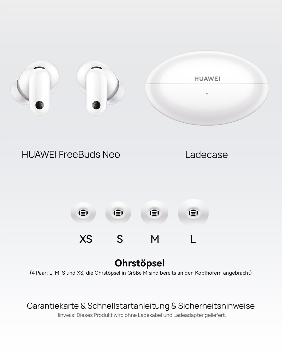 HUAWEI FreeBuds Neo Wireless In-Ear Headphones, 4.8 g, IP 55, White - Dolphin-T010