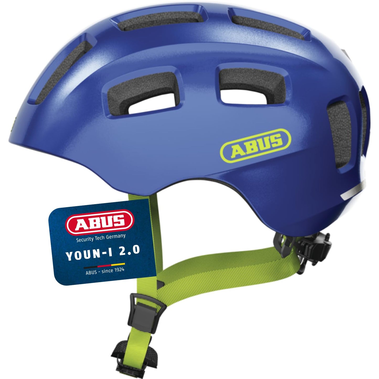 ABUS Youn-I 2.0 bicycle helmet - with light for children, teenagers and young adults - for girls and boys - blue (sparkling), size M (52-57 cm) - 40159