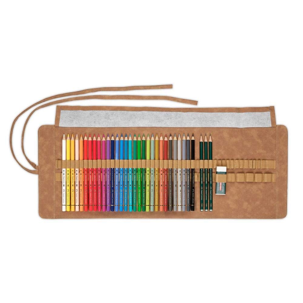 Faber-Castell - Polychromos colored pencils set with pencil roll, 34 pieces - 110030