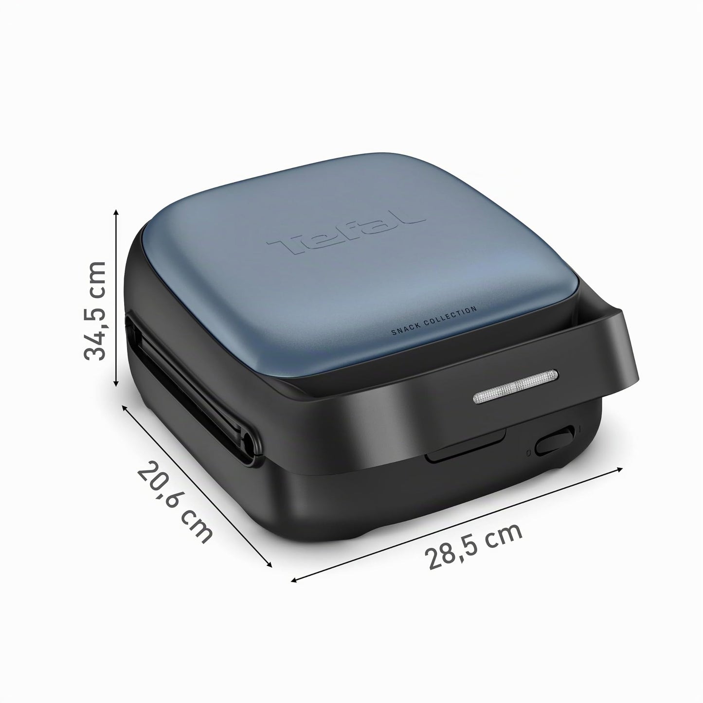 Tefal Snack Collection Sandwich and Waffle Maker, 700W, 2 Removable Plate Sets Included, Non-Stick Coating, Space Saving, Includes Recipe Books, Black/Blue, SW8674F0