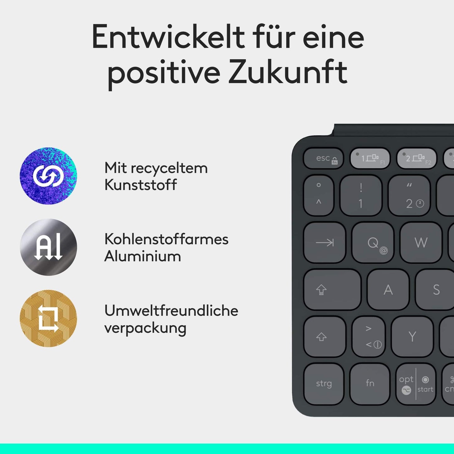 Logitech Keys-to-Go 2, mobile Bluetooth keyboard for tablets with integrated protective cover, slim, wireless keyboard for Windows, Android, Linux, iPad, iPhone, Mac, Apple TV, DEU QWERTZ - Gray - 920-012964