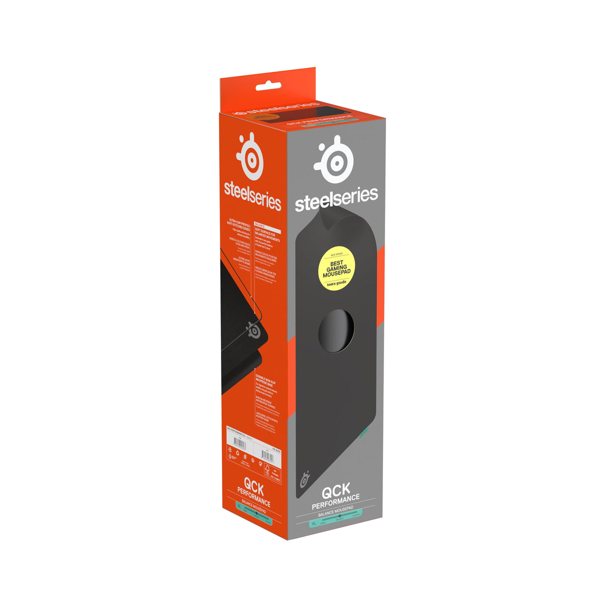 Steelseries QcK XL Performance Balance Gaming-Mauspad – Densitate extra pentru alunecare lină – Margini plate, cusute – Bază din neopren anti-alunecare – 900 x 400 mm – FPS, MOBA, RTS, MMO - 63433