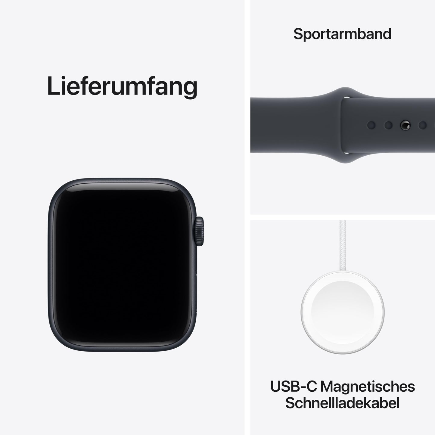 Apple Watch SE 3 GPS 44mm Smartwatch with Midnight Aluminum Case and Midnight Sport Band (M/L). Fitness and sleep tracker, heart rate monitor, always-on display, water protection - MEHQ4ZR/A