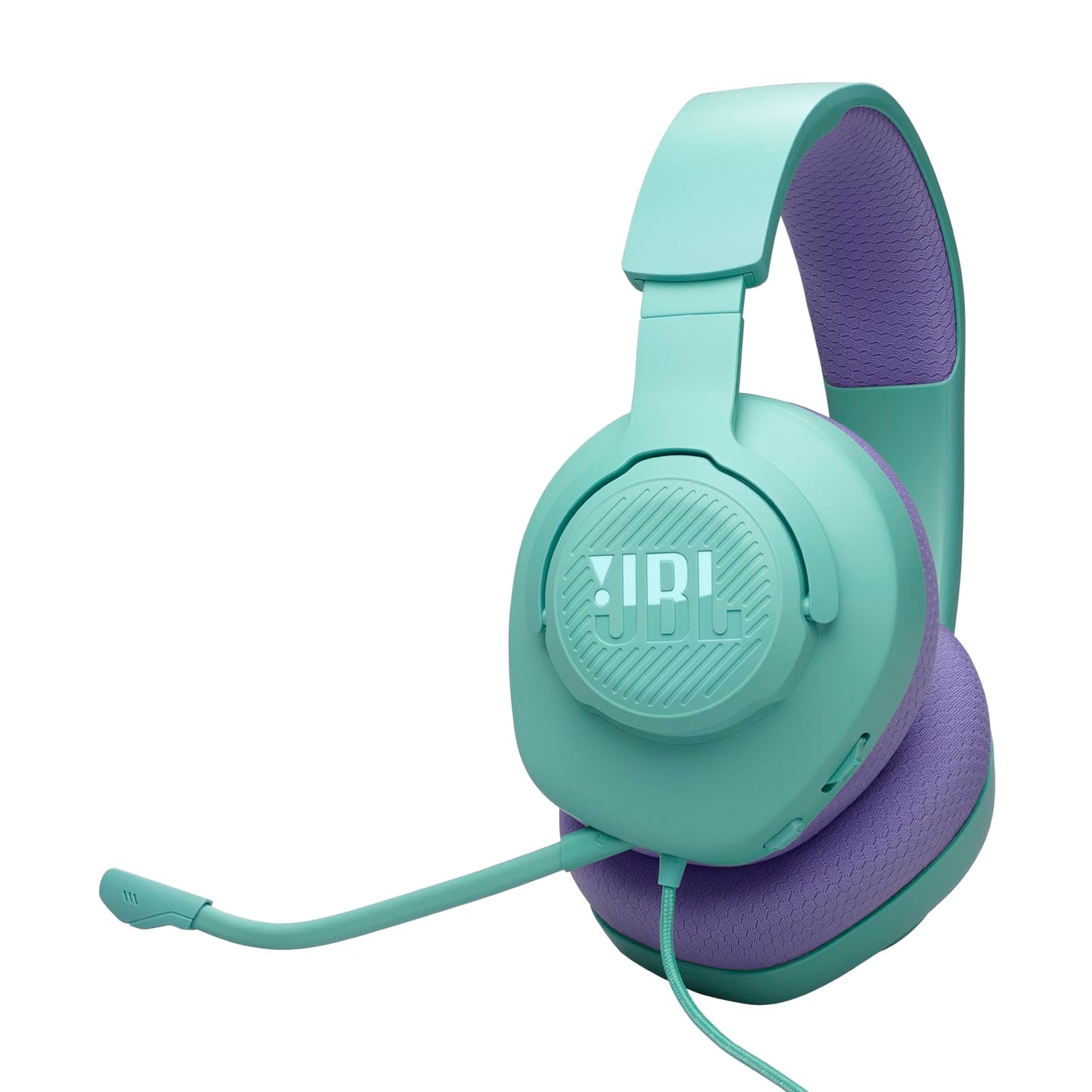 JBL Quantum 100M2 Wired Over-Ear Gaming Headset with JBL QuantumSOUND Signature, 3.5mm jack, multi-platform compatibility and detachable microphone with mute option, cyan - JBLQTUM100M2CYN
