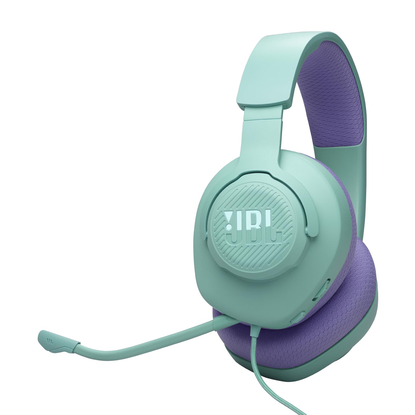 JBL Quantum 100M2 Wired Over-Ear Gaming Headset with JBL QuantumSOUND Signature, 3.5mm jack, multi-platform compatibility and detachable microphone with mute option, cyan - JBLQTUM100M2CYN