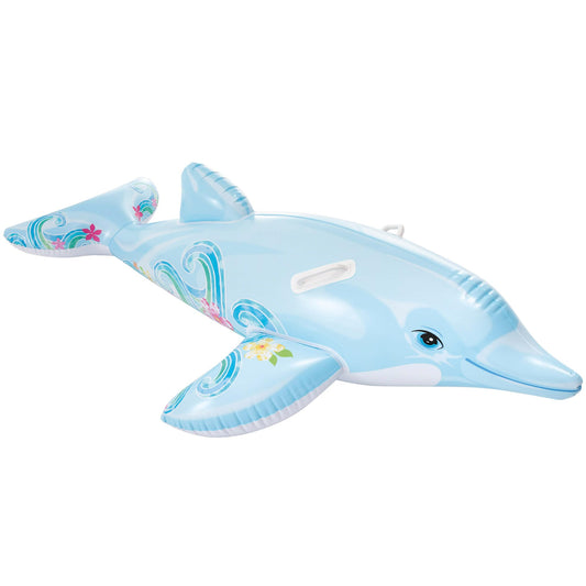 Intex 58535NP - Inflatable dolphin mount, vinyl, multi-colored, 175x66 cm