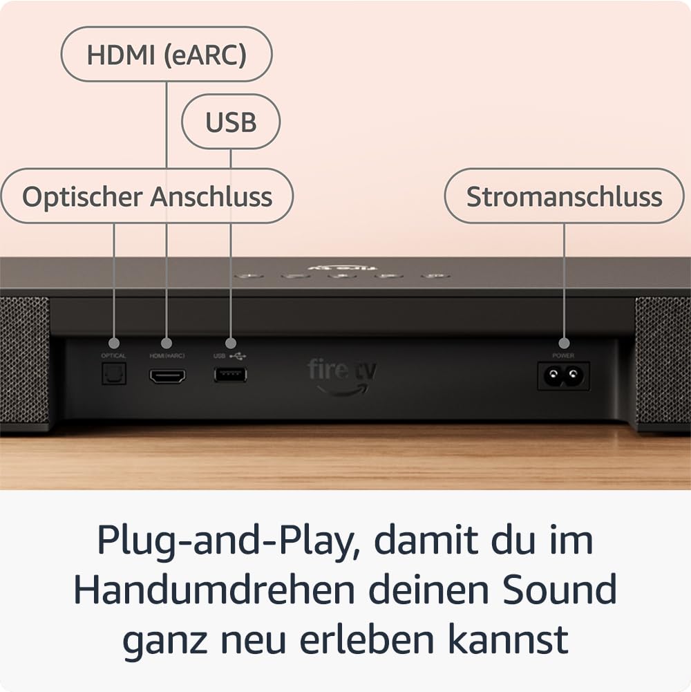 Amazon Fire TV Soundbar Plus | 3.1 channel sound, all-in-one design, Dolby Atmos, DTS:X, also ideal for dialogue - HM34BR