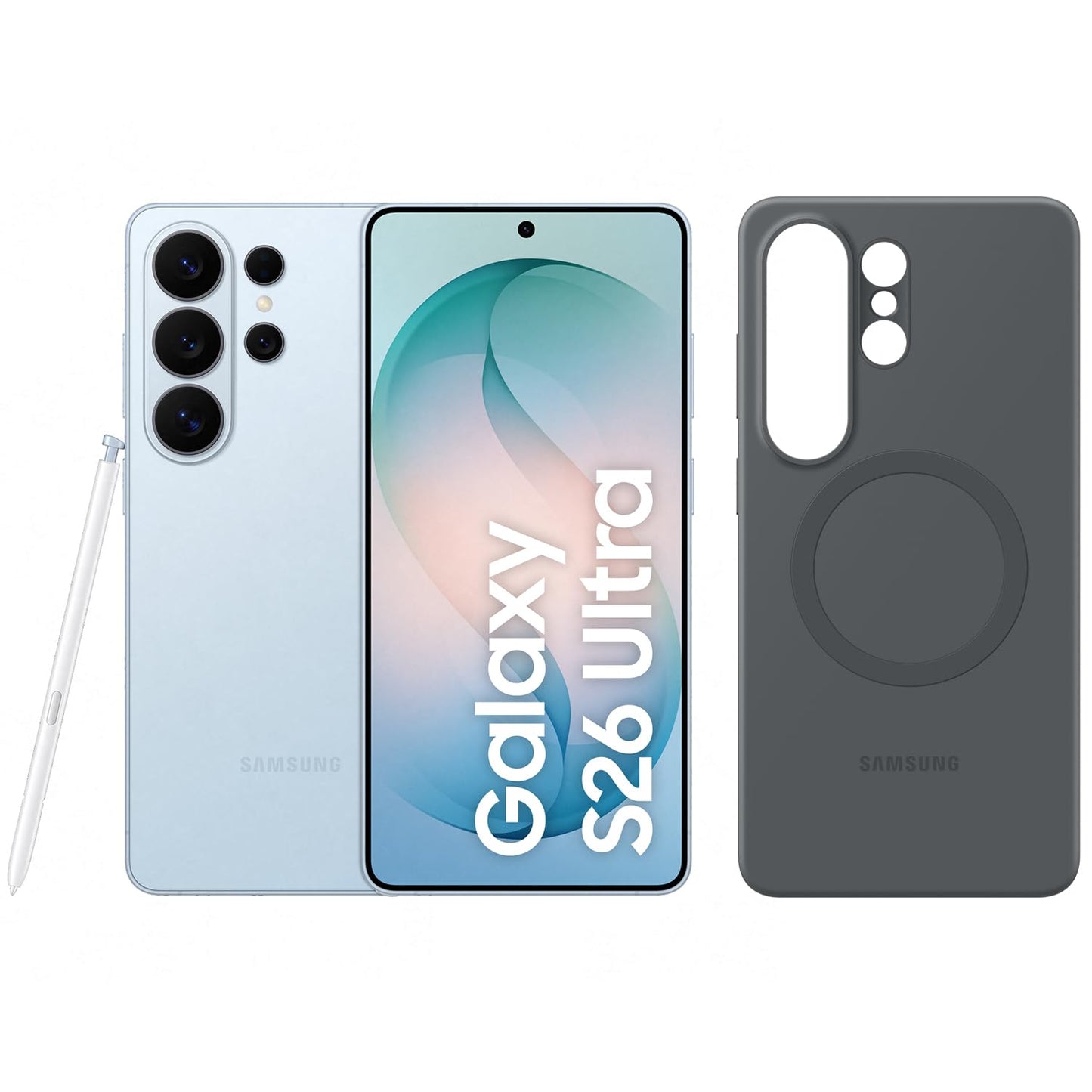 Samsung Galaxy S26 Ultra AI smartphone with Galaxy AI, no contract, Android, privacy display, 12 GB RAM, 1 TB storage, Sky Blue, 3 year manufacturer's warranty, including silicone magnet case - F-MS948BLBGAMZ