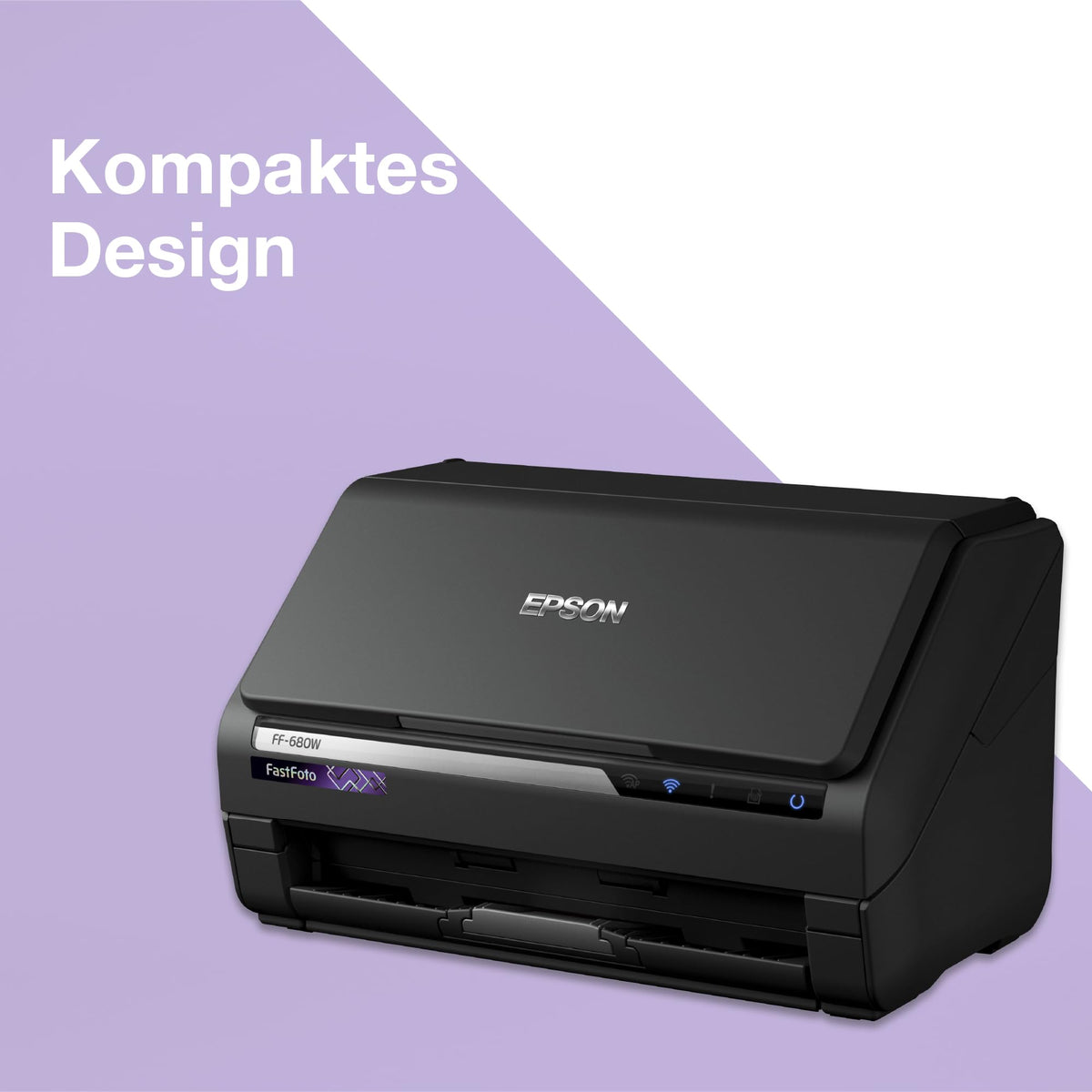 Epson FastFoto FF-680W Scanner (scans 10 x 15 photos in one second, up to DIN A4, double-sided scanning, automatic alignment, cropping and optimization, easily save images) - B11B237401