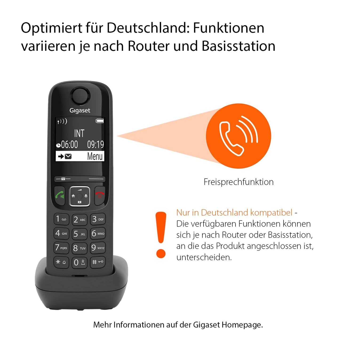 Gigaset AS690A Trio - 3 cordless DECT telephones with answering machine - high-contrast display - adjustable sound profiles - hands-free function - call protection, black [German version]