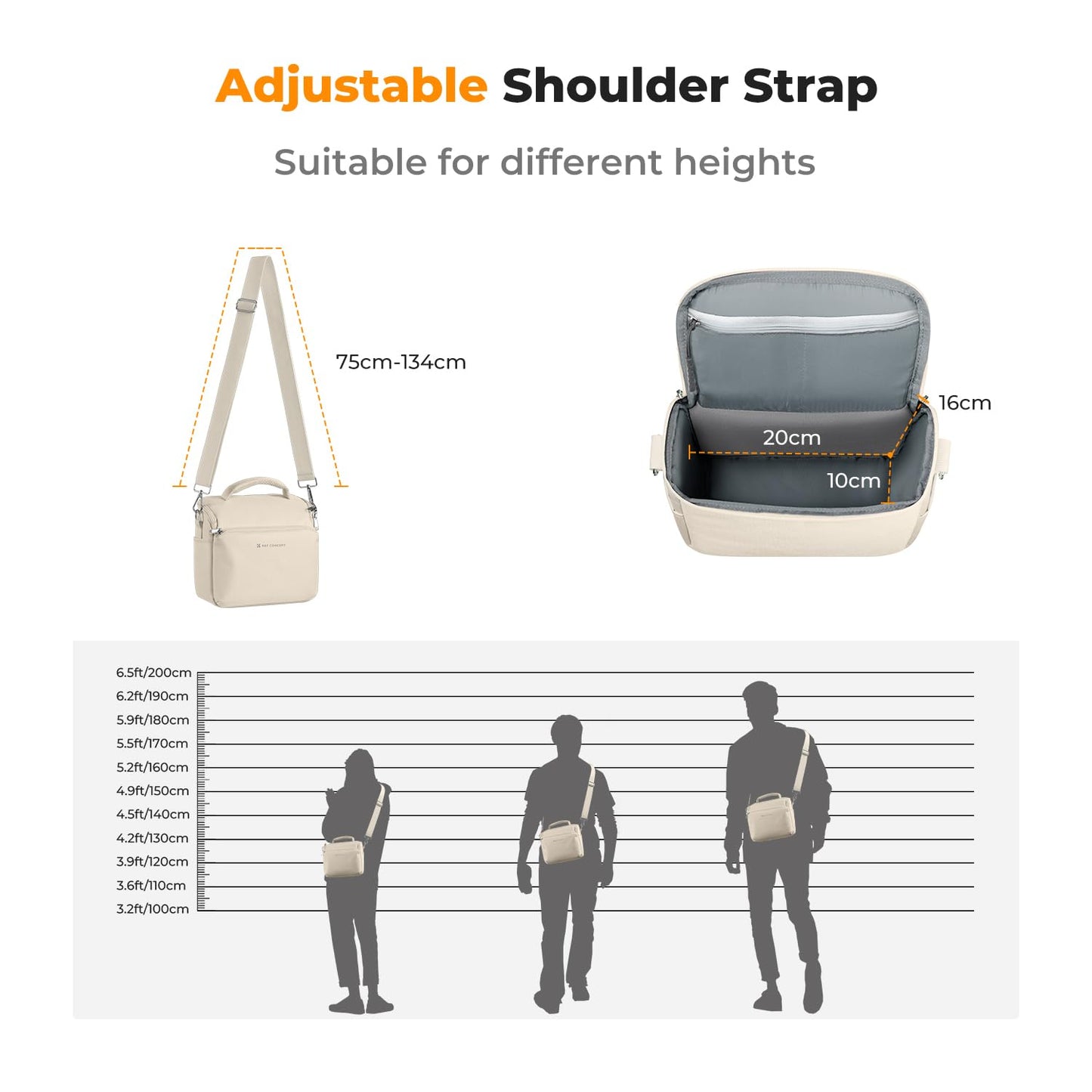 K&F CONCEPT Camera Backpack Camera Bag, SLR Bags Shoulder Bag, Camera Bag Liner Bag, Photo Bag for Photographers Suitable for Daily Use (Beige) - JPKF13.179V3US