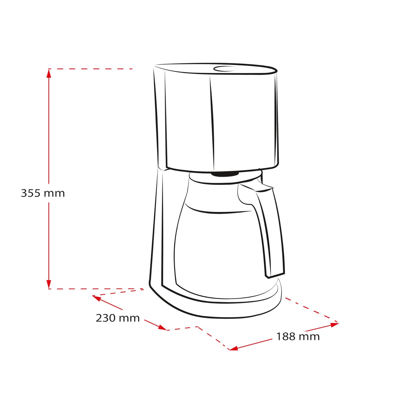Melitta Enjoy Top Therm – filter coffee machine with stainless steel thermal jug, for up to 10 cups of coffee, in black/stainless steel - 1017-08