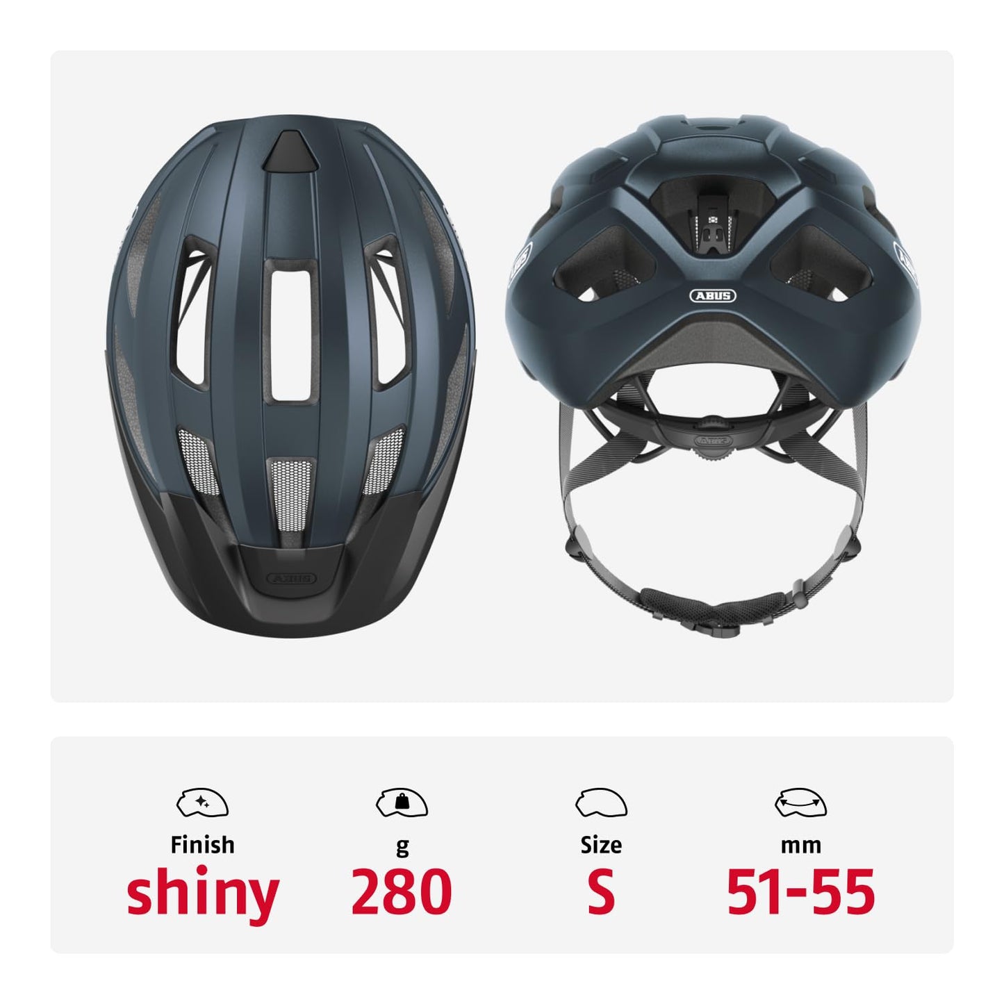 ABUS 67325 Bicycle Helmet, Blue (Midnight Blue), S (51-55 cm)