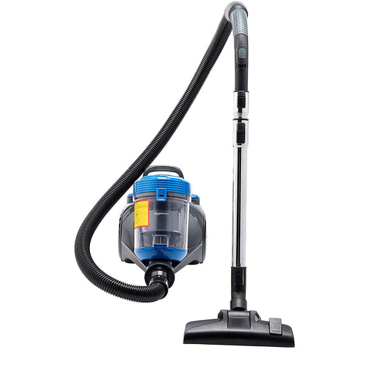 Aspirator puternic fără sac Amazon Basics, include instrument pentru praf și spații înguste, negru și albastru - VCS35A17K0A