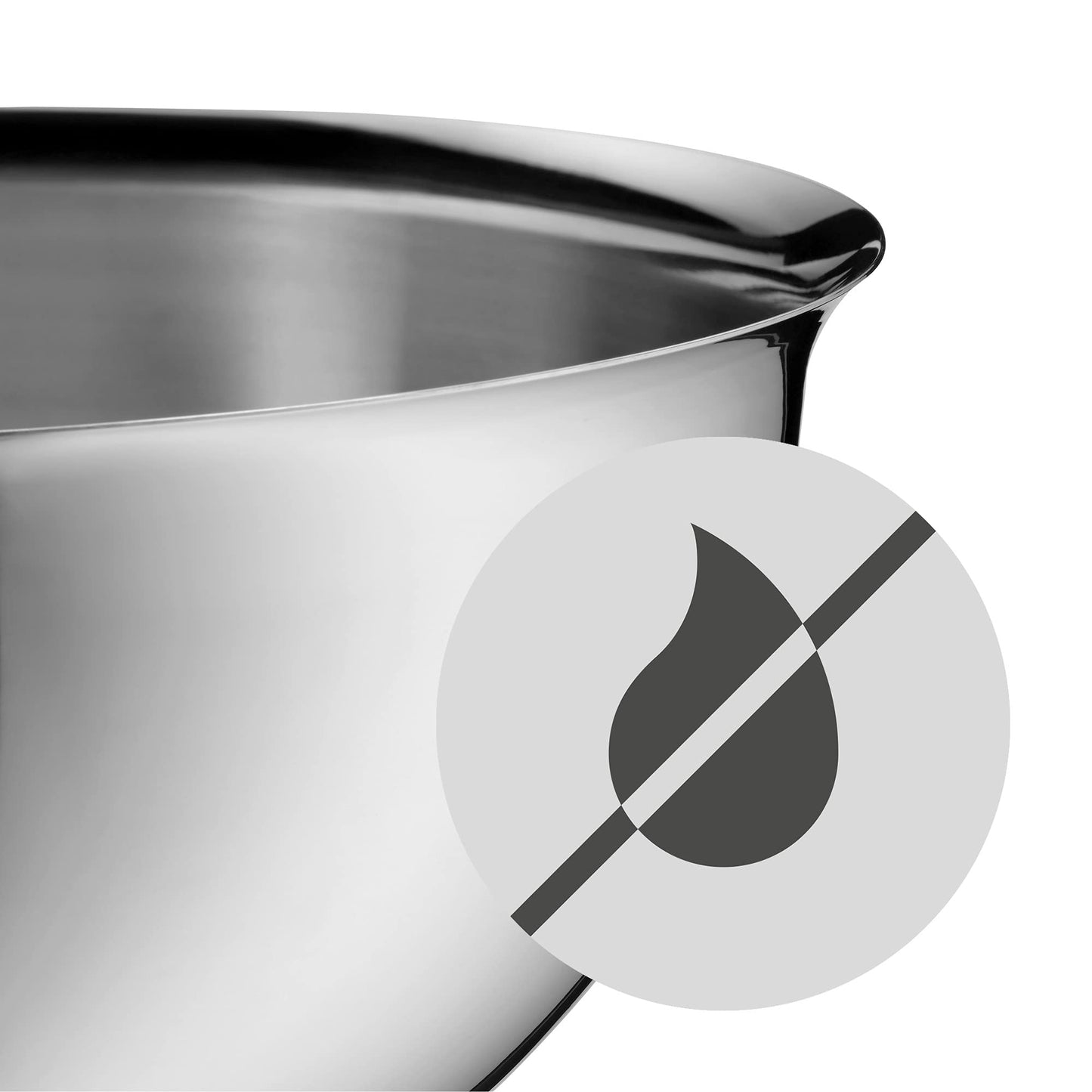 WMF Function Bowls mixing bowl 1.25l, stainless steel bowl 20 cm, Cromargan polished stainless steel, dishwasher safe, stackable - 06.4565.6030