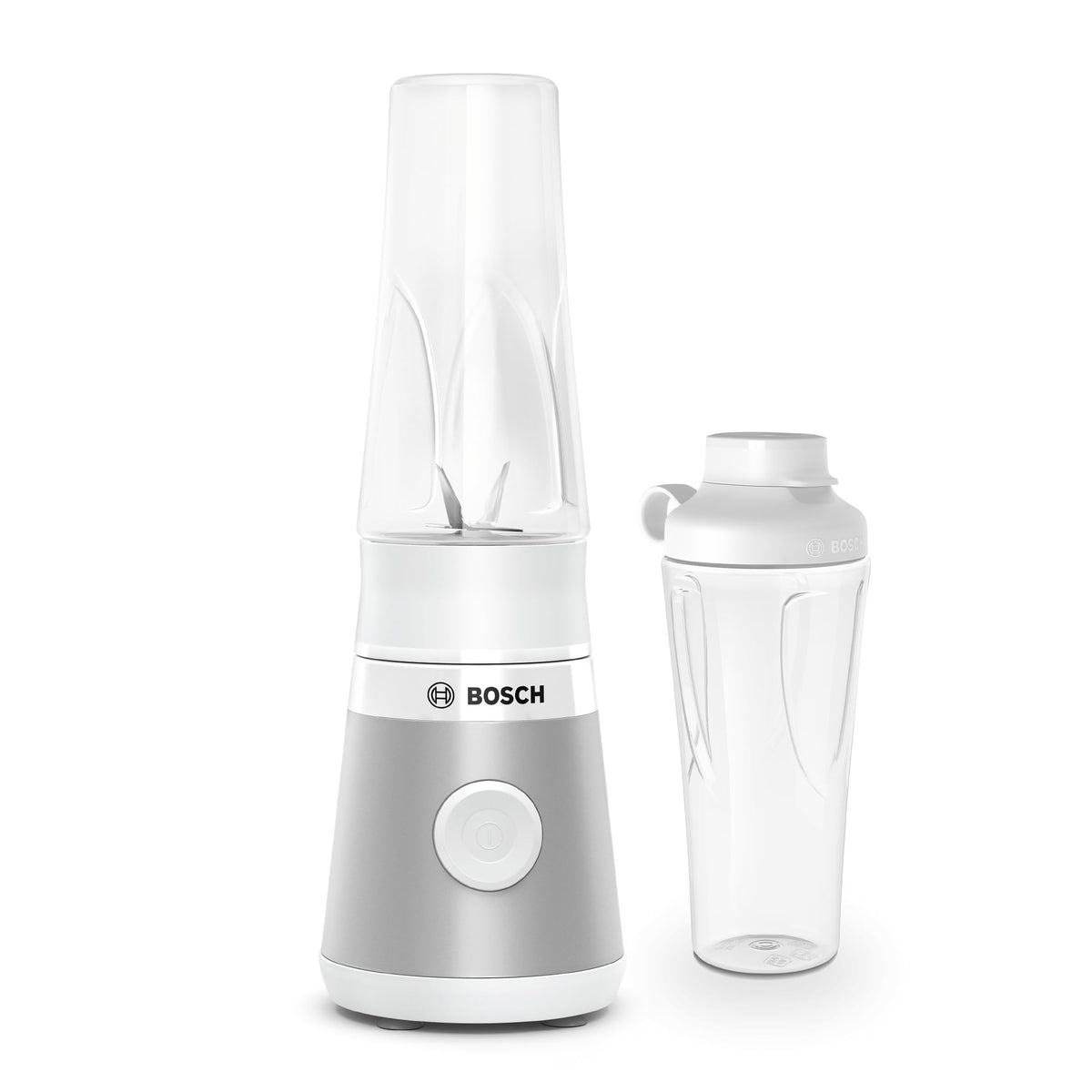 Bosch Mini-Mixer, Smoothie Maker, Mini-Mixer de mare viteză, până la 40.000 rpm, 450 W, sticlă ToGo, cuțit cu 4 lame, piese lavabile în mașina de spălat vase, Fabricat în Europa, VitaPower Serie 2 MMB2111T