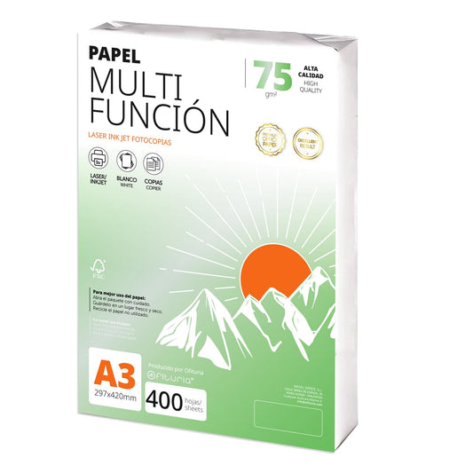 A3 Paper 75g 400 Sheets, Multifunctional Paper for Printers, Paper for Projects, Illustration, Lettering, Professional Creative Projects, A3 Office Paper, School Supplies - Ofituria (75g, 400 Sheets) - COM0574