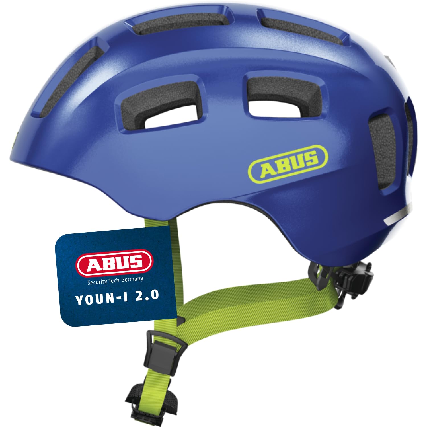 ABUS Youn-I 2.0 bicycle helmet - with light for children, teenagers and young adults - for girls and boys - blue (sparkling blue), size S - 40158
