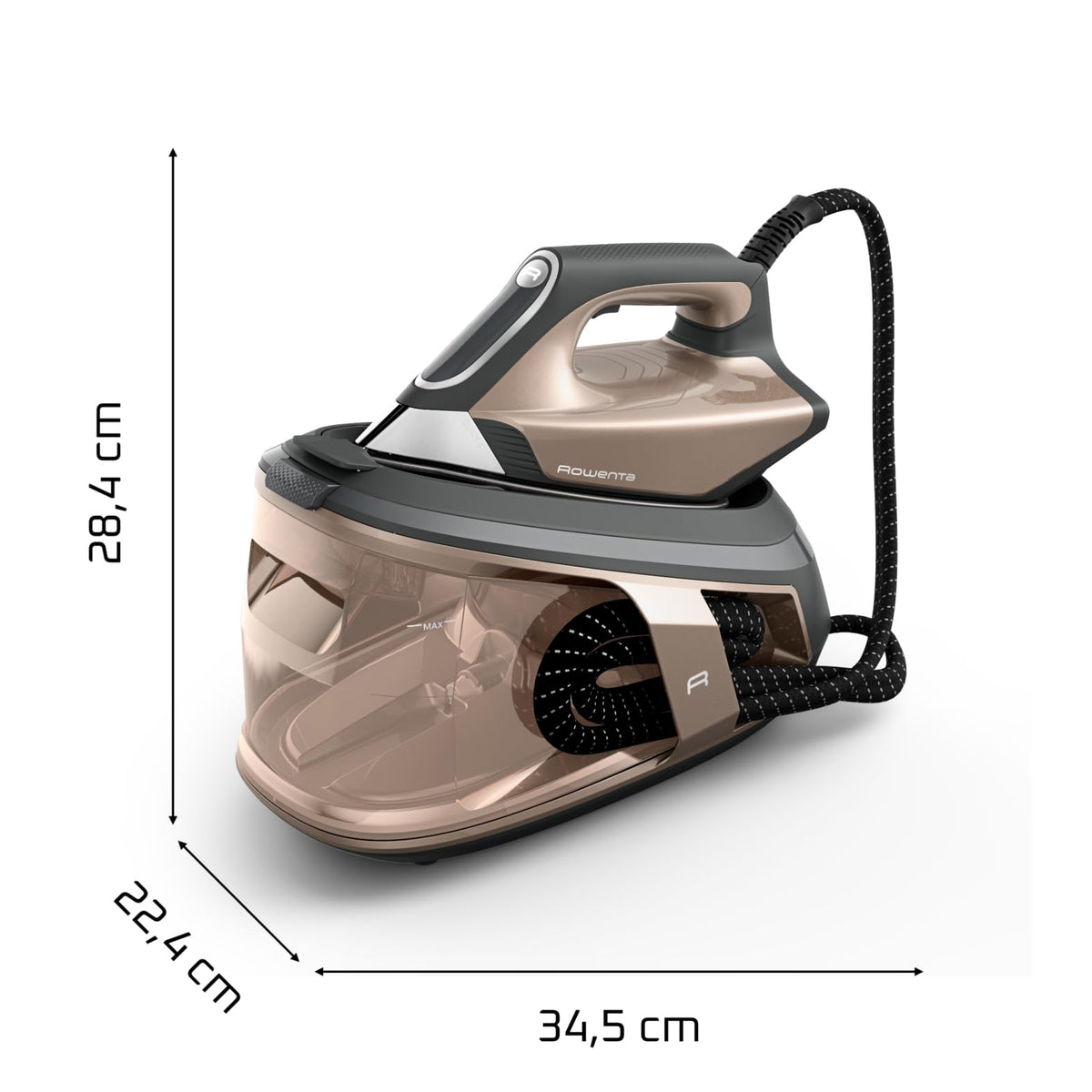 Rowenta Force Pro 500 Steam Station, 2800 W, 130 g/min variable steam output, steam boost of 550 g/min, energy-saving, Quicksteam technology, Brown/Black, VR9033F0