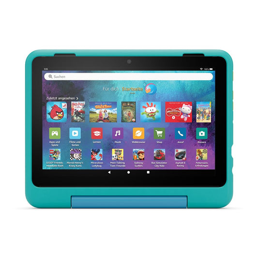 Amazon's new child-friendly case for the Fire HD 8 tablet (only suitable for 12th generation tablets), teal - 53-036068
