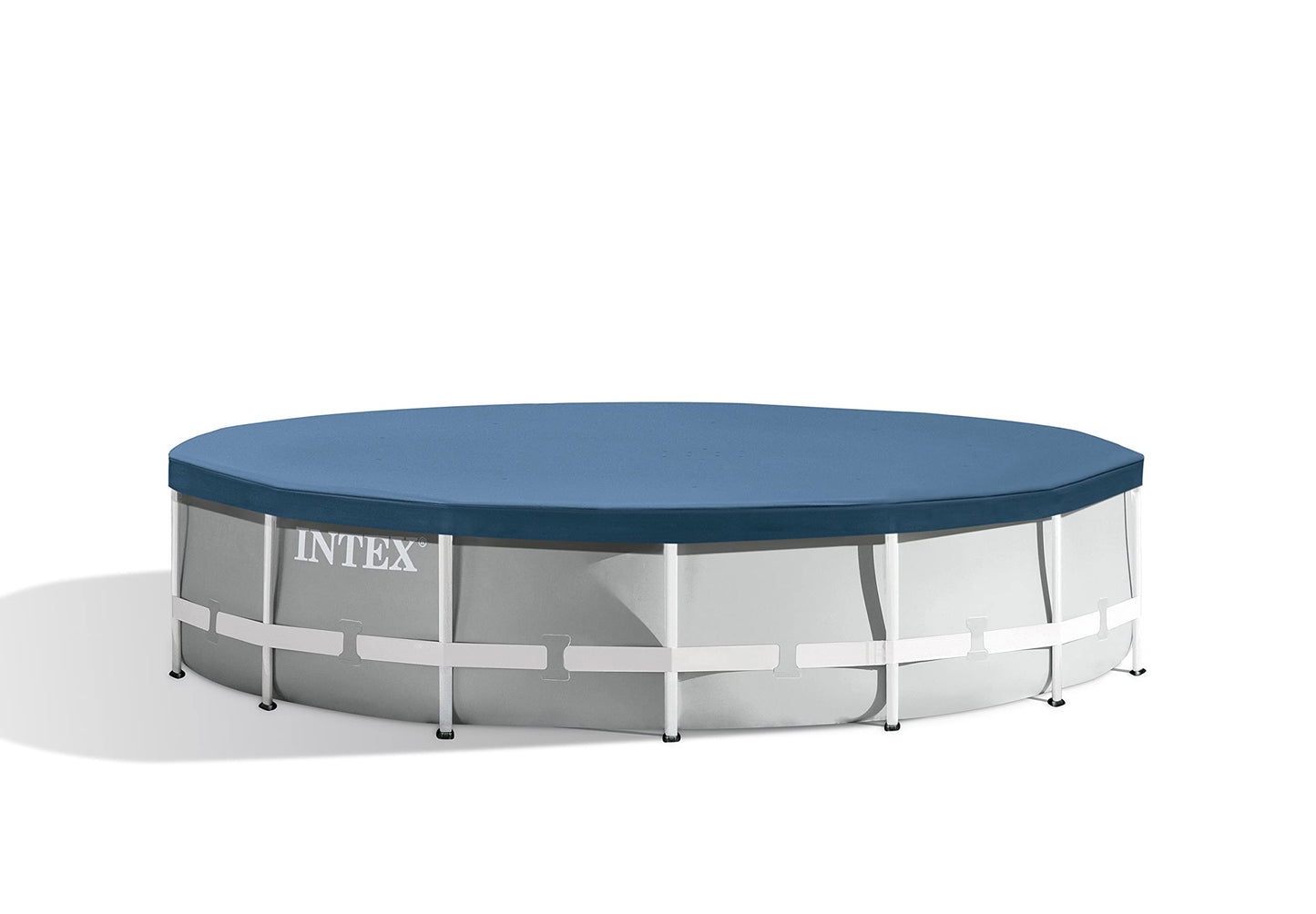 INTEX "PrismFrame" pool round above-ground pool complete set (Ø 457 x 107 cm) including 12V filter pump ladder, groundsheet & cover film family pool swimming pool volume approx. 14,614l, blue (26724GN)