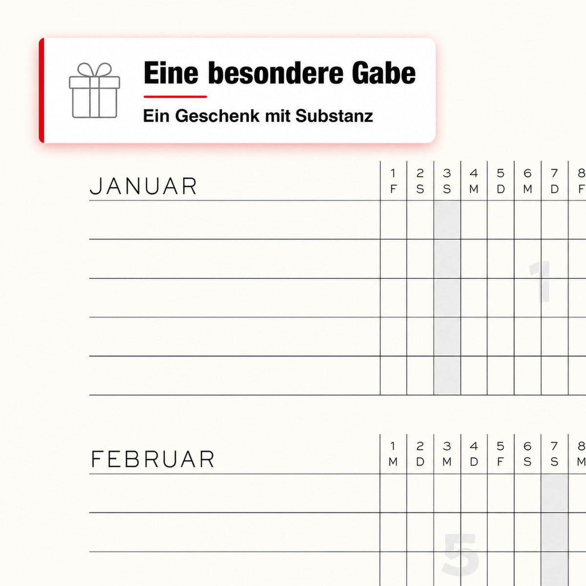 LEUCHTTURM1917 weekly planner 2027 medium (A5) - German, black, 210 x 145 mm, January-December (12 months), weekly overview with hourly grid 7:00-22:00 per column, hardcover, 80 g/m² paper - 400145