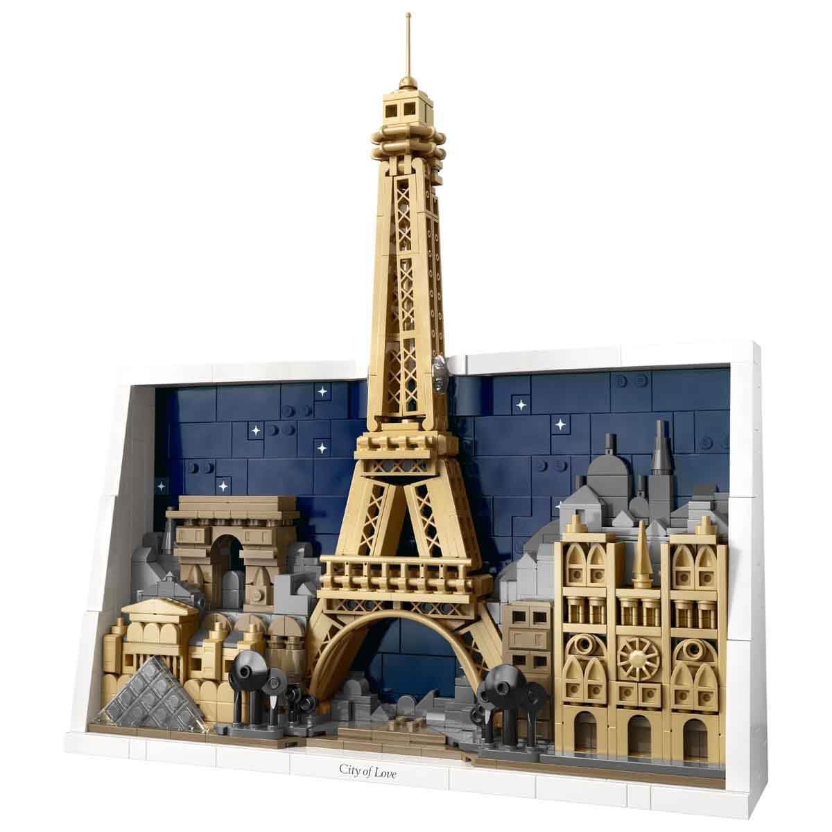 LEGO Architecture Paris - City of Love 3D puzzle - wall decoration as a craft set for building - DIY set for adults with Parisian landmarks such as the miniature Eiffel Tower - gift for men and women - 21064