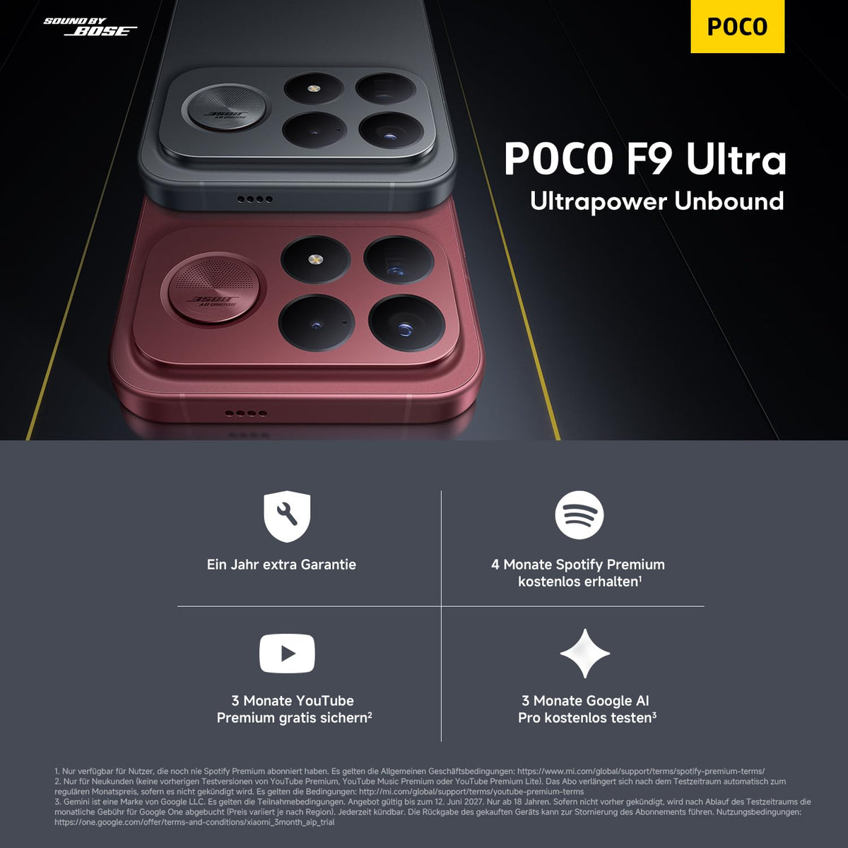 Poco F9 Ultra 5G, Smartphone 16+1TB, Dark Cherry, 8050mAh Akku, 100W Încărcare