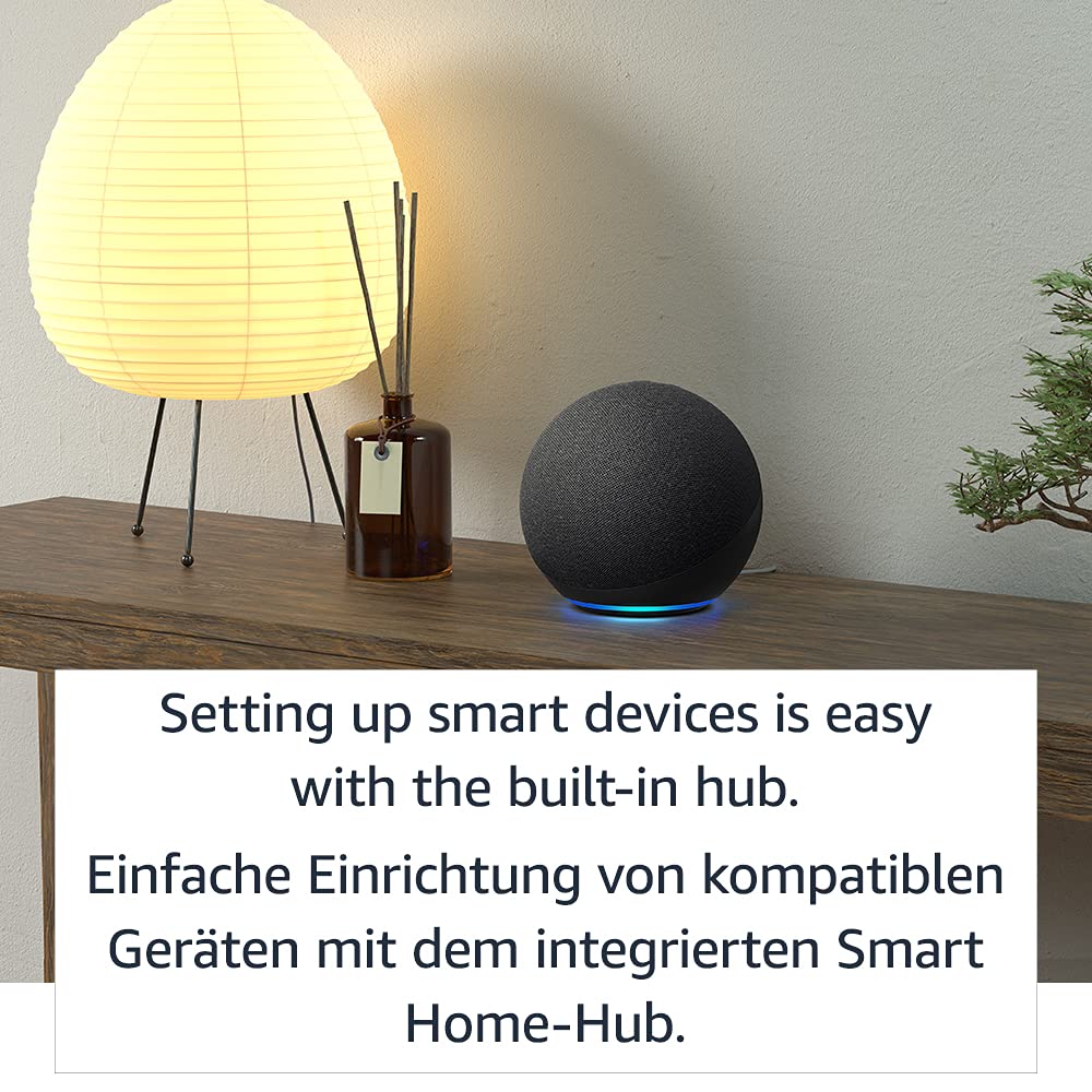 Echo (4th Generation), International Version | With outstanding sound, smart home hub and Alexa | anthracite - L4S3RE