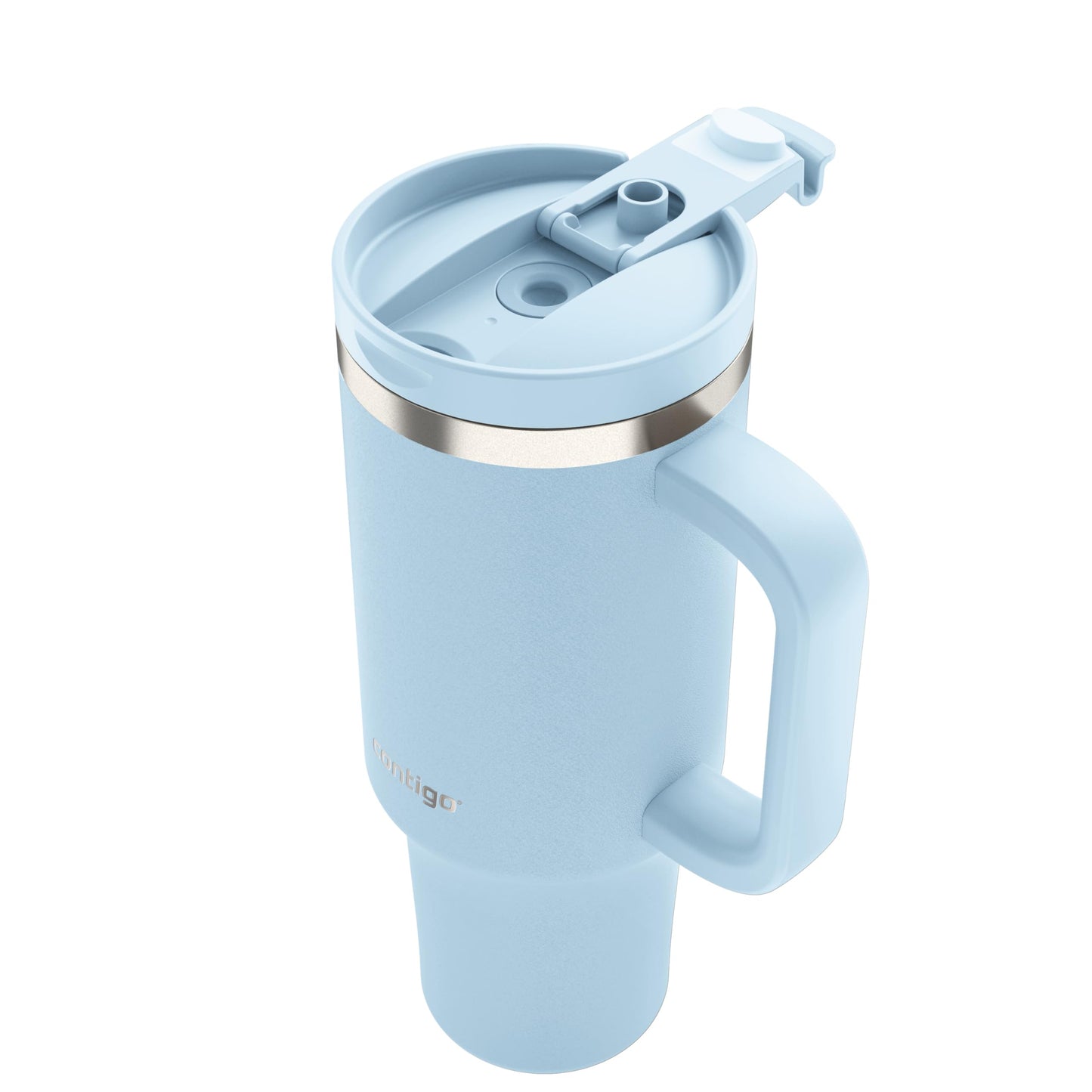 Contigo thermos bottle 1200 ml with handle and straw | Stainless Steel Insulated Thermal Drinking Bottle with Lid | Cools for 29 hours | Travel Mug | Thermo mug | | Glacier - 2212752