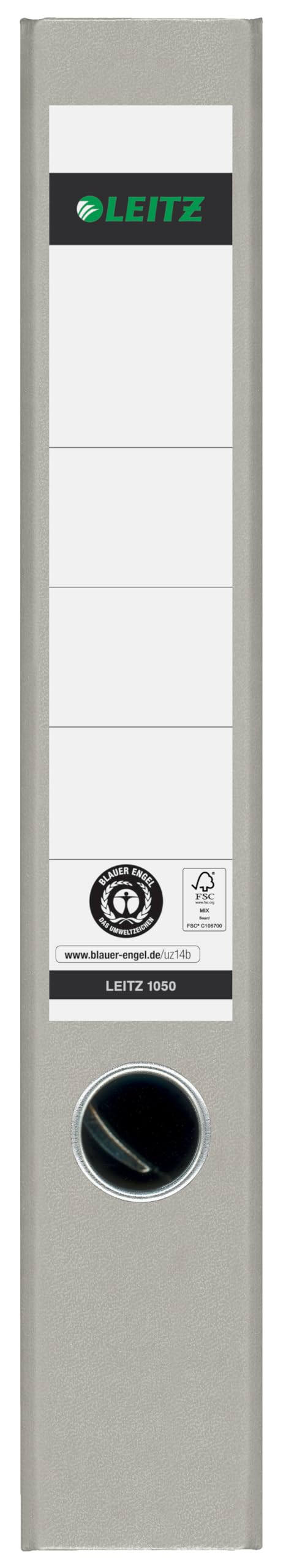 Leitz quality folders, the original, pack of 20, DIN A4 narrow file folders, 5 cm wide, cloud marble paper, recycled folders, Blue Angel, with 180° mechanics, highest stability, gray, 10505085 - 10505085-20