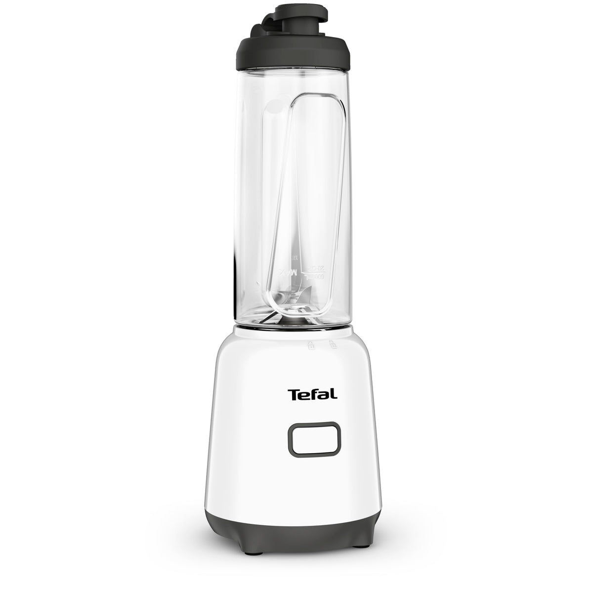 Tefal Mix & Move Mini-Mixer, inclusiv sticlă To-Go din Tritan premium, 300 Watt, design compact, lame detașabile, utilizare simplă cu un singur buton ergonomic, Alb/Negru, BL1501