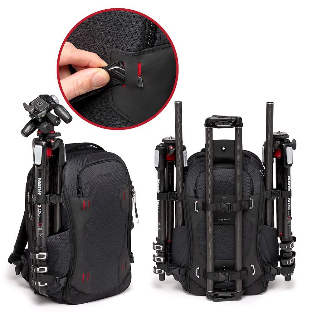 Manfrotto PRO Light Flexloader L, Professional Backpack for Cameras, Expandable Bag for 3-Axis Gimbal Stabilizer, Multiple Tripod Mounting Points, Interchangeable Compartments, Black - MB