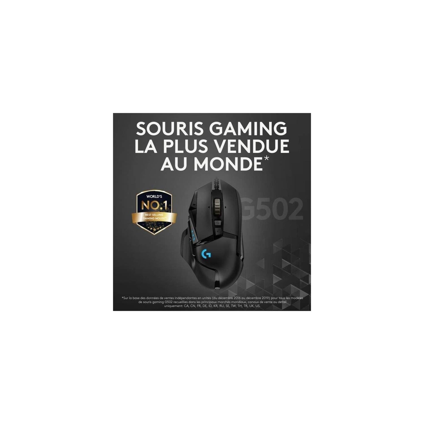 Logitech G502 HERO high-performance gaming mouse with HERO 25K DPI optical sensor, RGB lighting, weight tuning, 11 programmable buttons, customizable game profiles, PC/Mac - Black - 910-005471