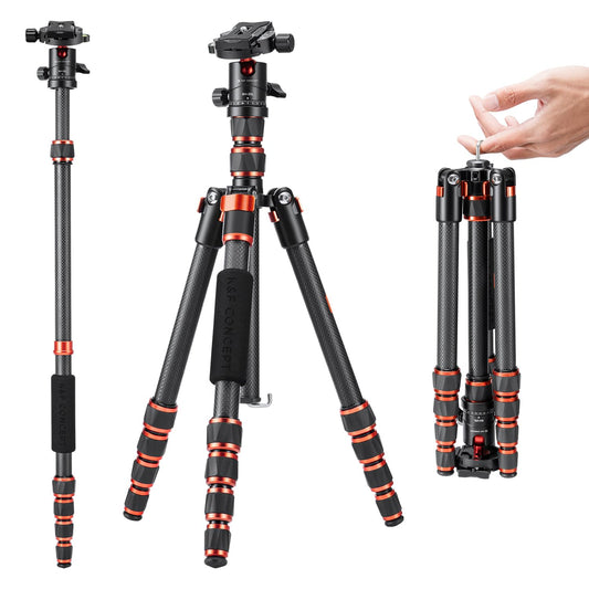 K&F CONCEPT 152cm carbon tripod - A225C0+BH-25L